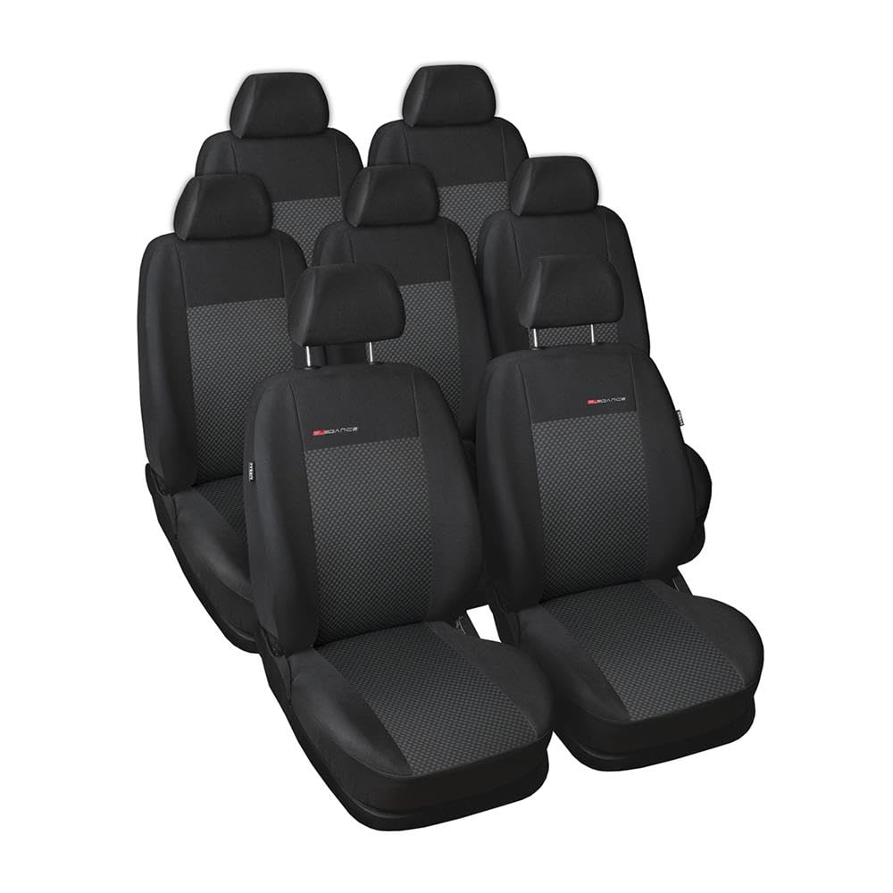 Mossa Fundas de Asientos a Medida aptas para Seat Alhambra II 2010-2020 E3 | Furgoneta - sin sillitas para niños en los asientos traseros