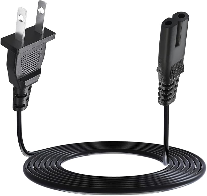 Mini Fridge Power Cord 2 Prong Replacement 6.6 Ft | for Cooluli, AstroAI, Living Enrichment, Koolatron, Frigidaire, Chefman Mini Fridges Electric Lunch Box,Mini Crock Pot