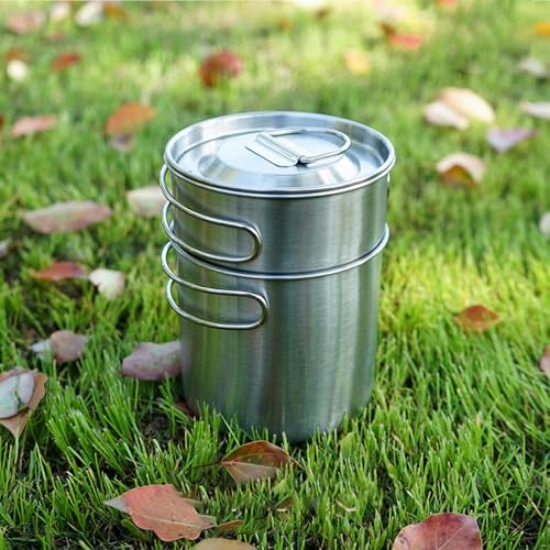 Pots de camping en acier inoxydable pliable pour randonnée - 3