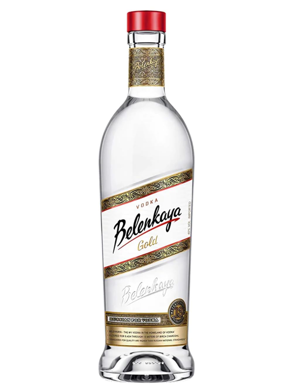 Vodka Belenkaya Gold 40%, 70 cl. Vodka russa dal sapore nobile, prestigioso ed inconfondibile, con sentori ricchi e perfettamente bilanciati