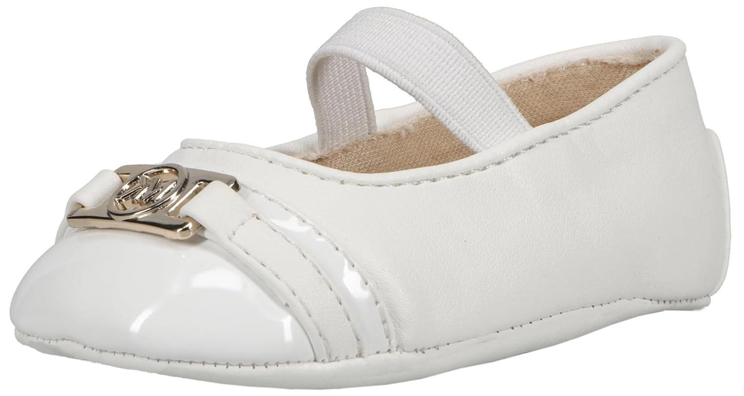 MICHAEL KORS Girls Baby Nyomi Crib Shoe, White, 1 Infant