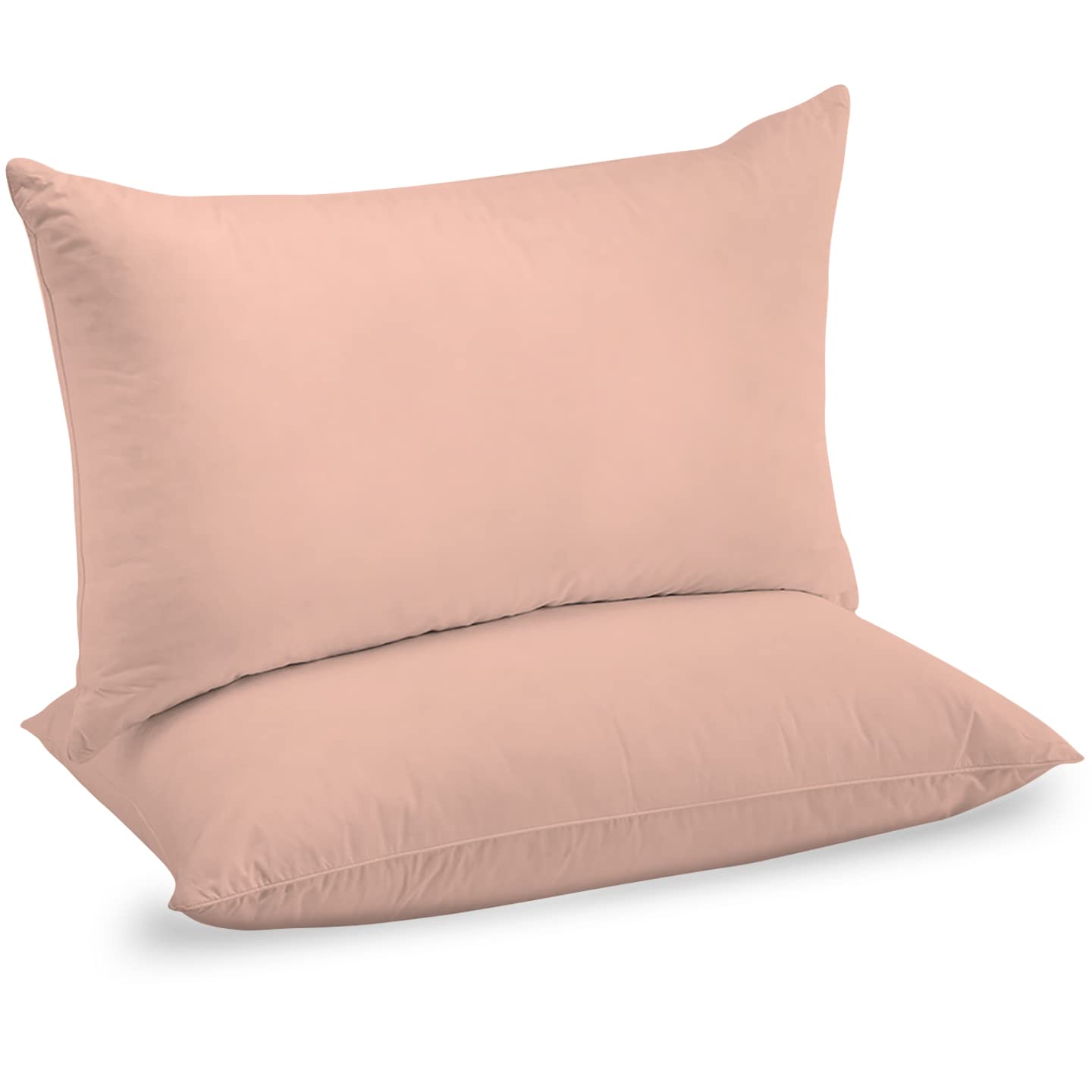 URBANHUT 100% Cotton Pillowcases, 700 Thread Count Queen Size, Ultra Soft Pillow Cases, 20X30 Inches Set of 2, Long Lasting, Hotel Quality Premium Cooling Pillow Cases, Blush