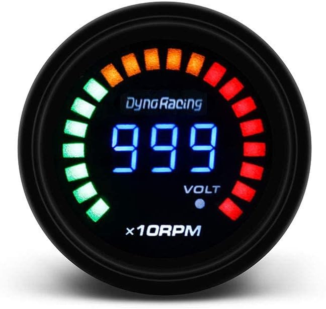 2'' 52mm Car Auto Digital Smoked Tachometer Gauge 0-10000 RPM 20 LED Light Display Tacho Car Meter