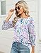 IECCP Business Casual Tops for Women 3/4 Length Sleeve Womens Tops Women's Summer Blouses Smocked Womans Top T-Shirts for Women,M