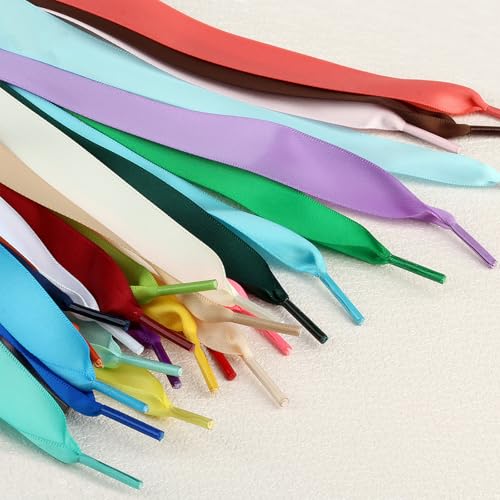 2 Pairs Satin Ribbon Shoe Lace 2CM Wide Flat Shoelaces Sneakers Casual Shoes Fashion Personalized Unisex4