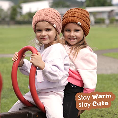 Yanibest Toddler Winter Hat Satin Lined Baby Beanie Infant Skull Cap Knit Warm Soft Winter Hat Girls Boys Pink #TOP4