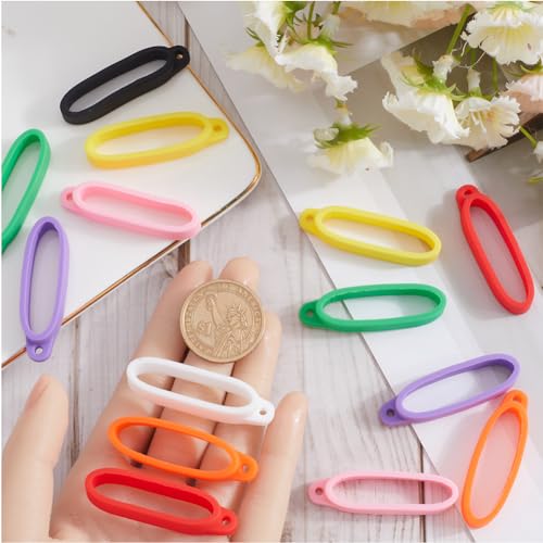 GORGECRAFT 18Pcs 9 Colors Anti-lost Silicone Rubber Ring 36mm Diameter Multipurpose Necklace Lanyard Rings Band Holder Cases Replacement Pendant Carrying Kit for Pens Key-Ring Office Sports - Image 3