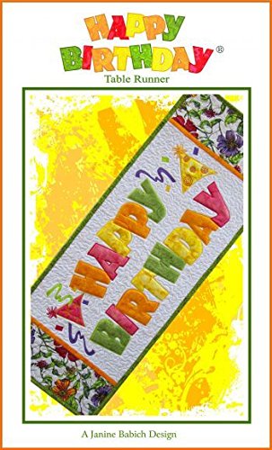 Janine Babich Designs Happy Birthday Table Runner Pattern, Any