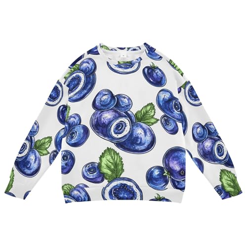 JUNZAN Fresh Bilberry Fruit White Little Kids Pullover Hoodie Fleece Sweatshirt With Hoodie Athletic 4T