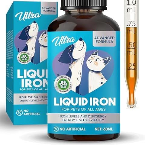 GroceryCentre Liquid Iron Supplements for Cats, Dogs with Vitamin C and B12, Supports Anemia, Low Enery Levels and Lethargy, Improve Blood Health Cover