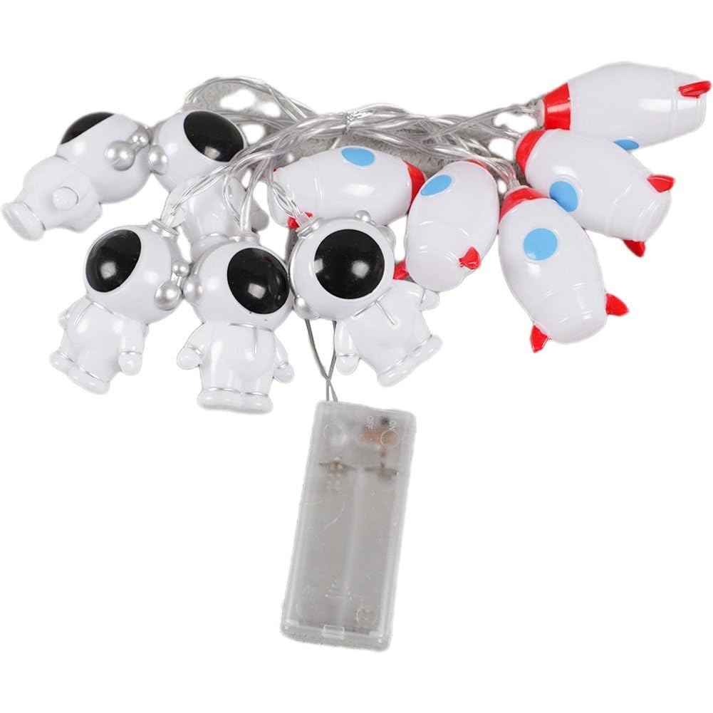 Lpitoy 10 Led Children's Room Led String Light Astronaut Spaceship Pendants Party Lights for Nursery Kids Room Wedding Christmas Hanging Lights Decor