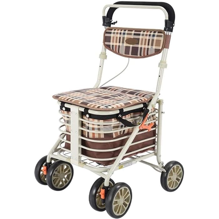 Buy LYP Walker For Seniors Rollator Aluminium Four Wheeled Rollator Walking Aid,Seat & Shopping