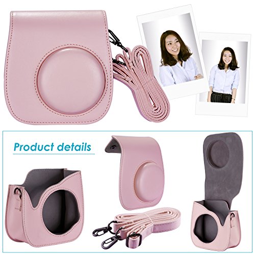 Neewer 9-in-1 Camera Bundles Set for Fujifilm Instax Mini 8/8s/9, Include Album/Selfie Lens/Colored Filters/Wall Hang Frames/Film Frames/Border Stickers/Camera Case (Pink)