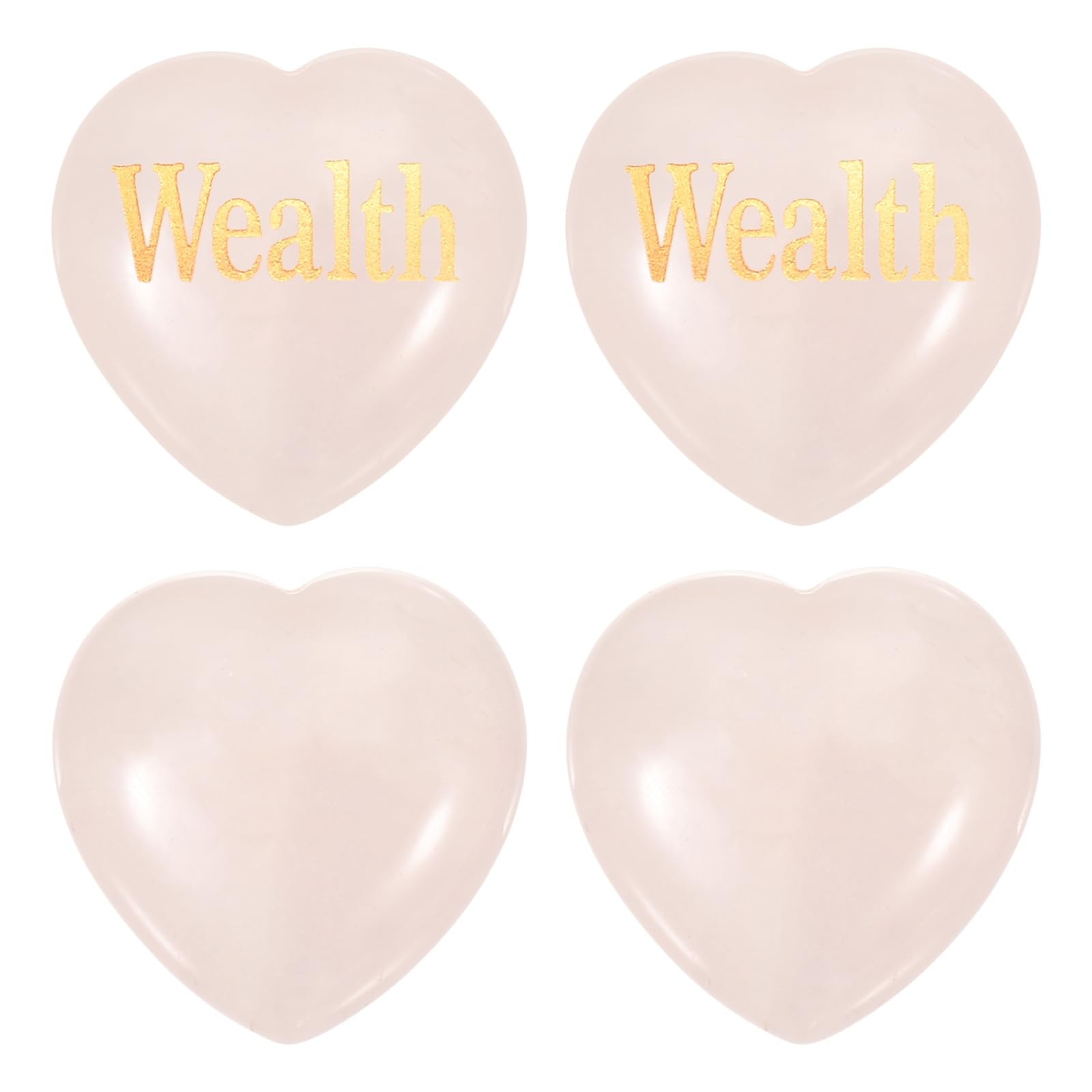 Piedra de cristal natural en forma de corazón PATIKIL de 1.2 pulgadas para la ansiedad, 4 piezas
