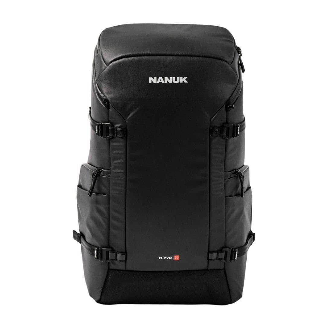 NANUK N-PVD 35L Camera Backpack – Water-Repellent with Rain Cover, Fits 2-3 Cameras, Drone, Tripod, 16" Laptop Compartment, Carry-On Approved – For
