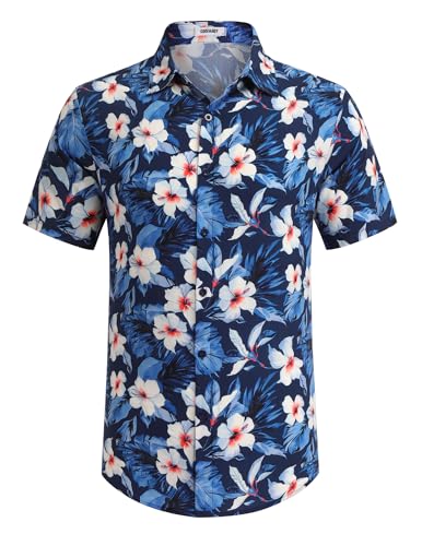 Image of COOFANDY Men's Slim Fit Cotton Dress Shirt Wrinkle Free Polka Dots Button Down Collar Shirt