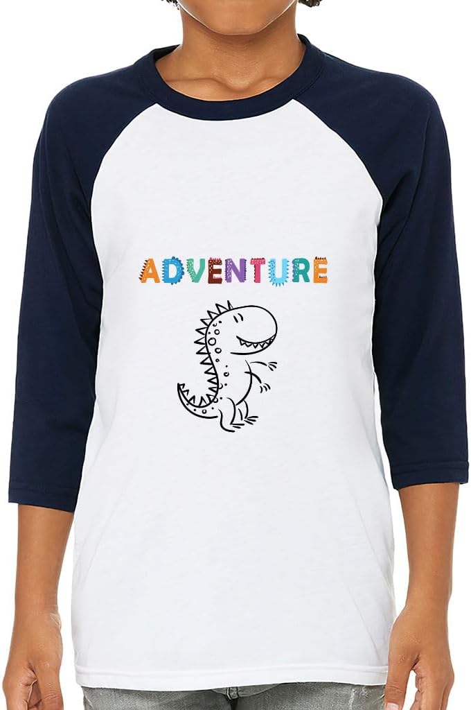 Adventure Kids' Baseball T-Shirt - Dinosaur Gift - Cute Boy Items