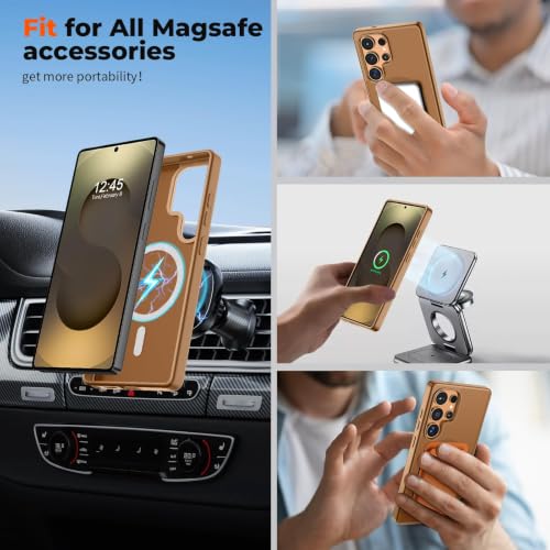 Image of AIBEX Back Cover for Samsung Galaxy S25 Ultra| Slim Case with Wireless Charging Support | Anti-Scratch, Shockproof, Anti-Fingerprint & Lightweight Military-Grade Protective Cover - Brown