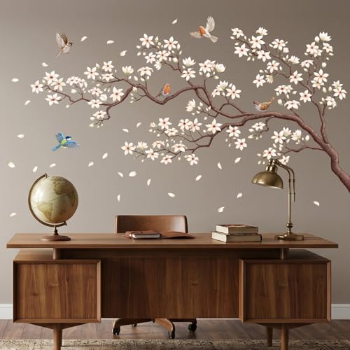 Vinilo decorativo flores cerezo blanco 2 piezas miniatura 5