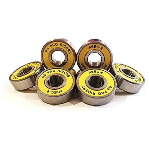 RS Pro Riders 8 X YELLOW ABEC 9 608 (8x22x7mm) SKATE BEARINGS SKATEBOARD SCOOTER Cover