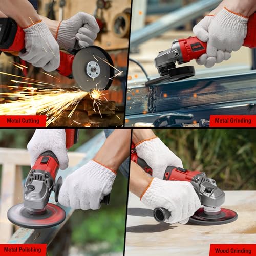 Angle Grinder Cordless for Mwkee M-18 18V Battery, Brushless, Cordless Grinder 4 1/2", Variable Speed, Electric Power M18 Angle Grinder Tool for Grinding Cutting Polishing (Battery Not Included) by SXGSXG - Image 5