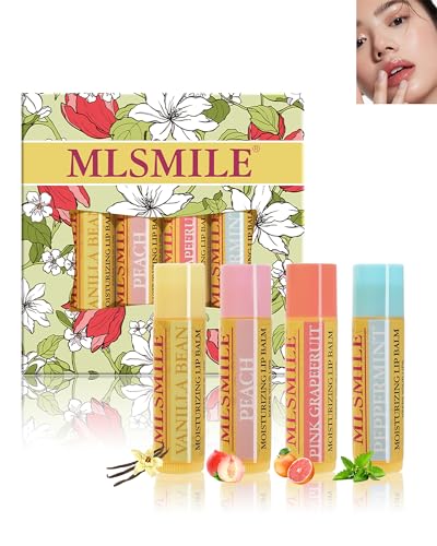 Bálsamo labial de 5 g*4pcs Lip Balm Set de regalo, cuidado de labios hidratante de larga duración para labios agrietados secos, hidratantes y nutritivos Set para hombres y mujeres