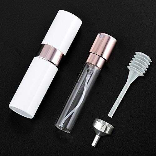 Image of Lisapack 8ML Atomizer Perfume Spray Bottle for Travel, Empty Refillable Cologne Dispenser, Portable Sprayer for Men and Women (White)