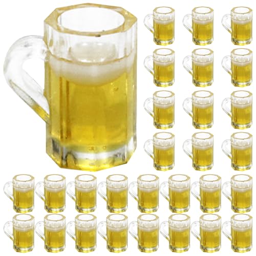 TOYANDONA 36pièces Mini Chope à Bière Résine Gobelet Miniature pour Maison de Poupée Accessoire de Décoration de Cuisine