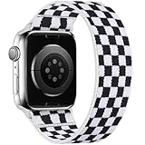 BMBEAR Stretchy Solo Loop Bands Compatible with Apple Watch 38mm 40mm 41mm Braided Elastic Weave Nylon Wristbands Women Men Straps for iWatch Series 7/6/5/4/3/2/1/SE