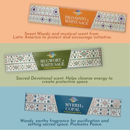 Cleansing Incense Sticks Variety Pack - 6 Masala Insenses - White Sage Incense, Lavender Incense, Myrrh Incense, Copal Incense Mexico & Palo Santo Incense Sticks | Inciensos Para Sacar Malas Energias #TOP2
