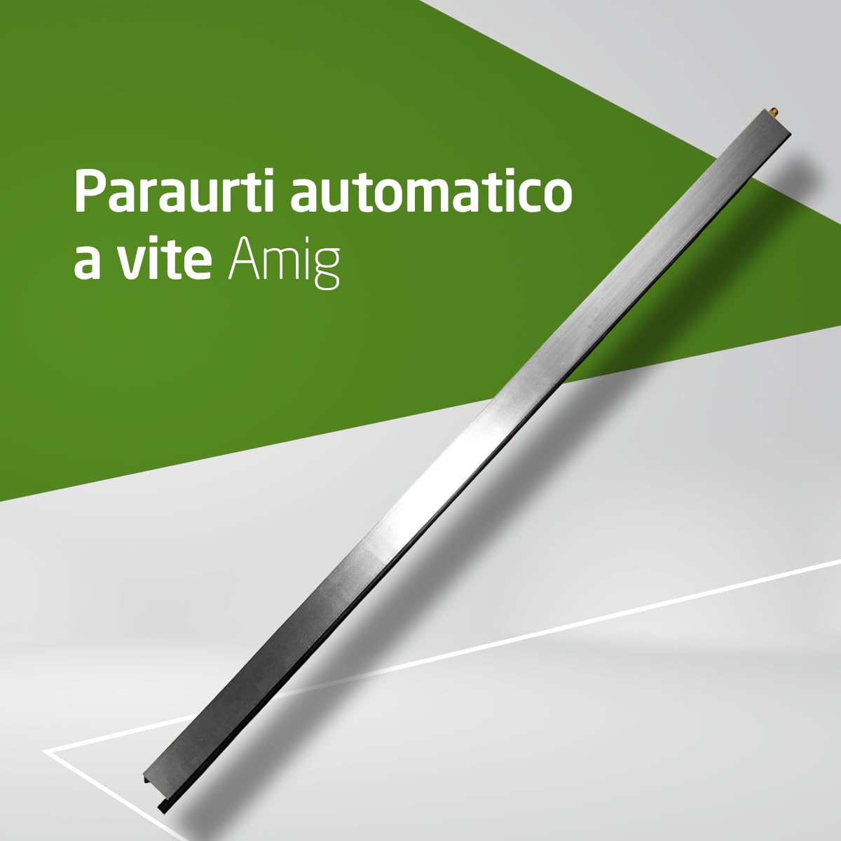 Amig - Guarnizione per porte | Guarnizione automatica da avvitare | Chiusura in gomma | Meccanismo interno in acciaio inox e battuta in ottone | Accorciabile | 1 m | Argento | Alluminio