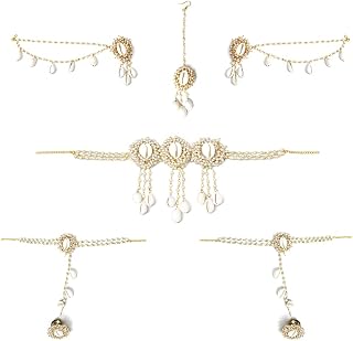 Anuradha Plus Jewellery latest golden finish shimmering beads and kavdi stud Artificial/Handcrafted Moti jewellery/Haldi/M... Price In India