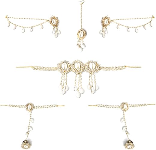Anuradha Plus Jewellery latest golden finish shimmering beads and kavdi stud Artificial/Handcrafted Moti jewellery/Haldi/M...