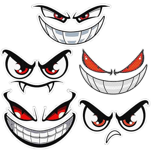 Yuannee Pegatinas Autoadhesivas Ojos,5 PCS Pegatinas Casco Moto Reflectante Decoración del Robot Cortacésped para Motocicletas Casco de Moto Monopatín