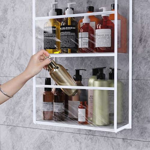 Univivi UN01001 3 Shelves Bathroom Shower Organizer, Over The Door Shower Caddy With 3 Transparent Pvc Pockets thumb #5