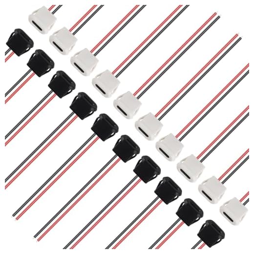 QCCAN 20pcs Type-C Female Chassis Connector USB C Female Chassis 2P Direct Crimp Jack Female Charging Port Waterproof Extension Power Cable (2pin with Wire)
