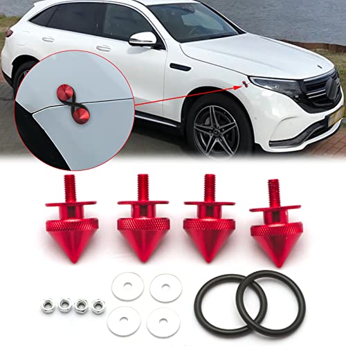 Xotic Tech Spike JDM Style Car Bumpers Trunk Fender Hatch Lids Quick Release Fasteners (Red)