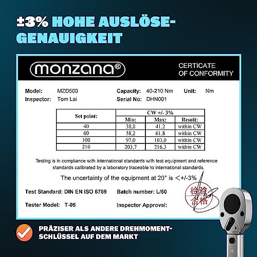 Monzana® Set di Chiavi Dinamometriche 6 pz