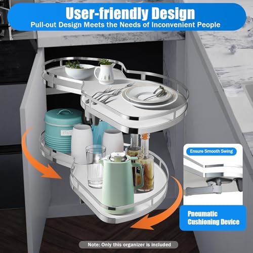 Étagère d'angle extensible pour meuble de cuisine rotative