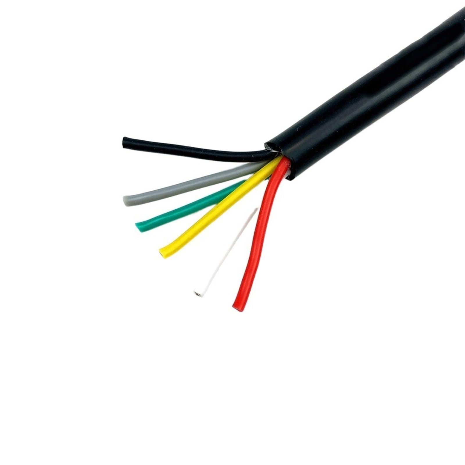 HYQOUKLR Hook up Wire Kit, Trunking Solid Silicone Sheathed Cable 2-8 Cores 18-22 AWG 1/5/10/20 meters(6c-20awg(0.5mm2),10meter)