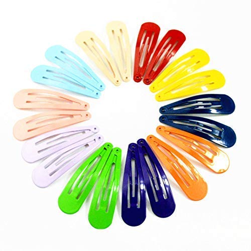 Image of MAYCREATE 40 Pcs Metal Snap Hair Clips, 2 Inch Assorted Colors for Girls