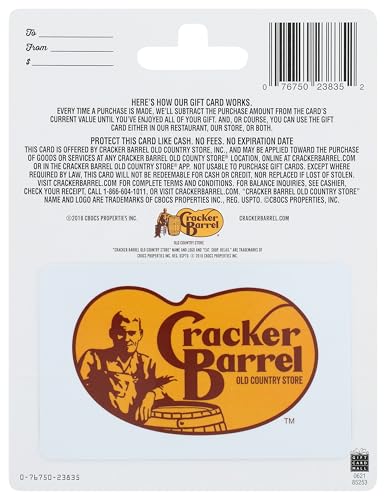 Image of Cracker Barrel Physical Gift Card - $50
