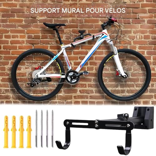 Support mural pour vélo horizontal de garage et maison - 3