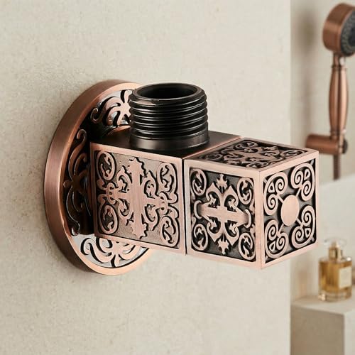 Image of Backline Brass Angle Valve For Bathroom | 100% Brass Body Heavy-Duty, Leakproof | Angle Stop Cocke with Wall Flange | Single Way Cock Ideal for Bathroom, Toilet & Kitchen Use (Bronze Color)