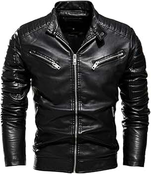 【Anyone more】Keeper Black Leather Collar Jacket Mens Black Soft Real Leather Vintage Collar Bomber Style