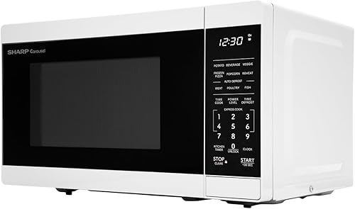 Miniatura 2 de SHARP Horno microondas compacto de encimera con plato giratorio de carrusel extraíble de 10 pulgadas, 700 vatios, 0.7 pies cúbicos, color blanco
