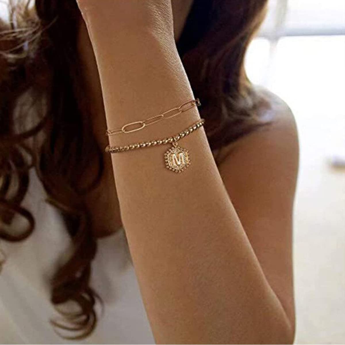 Plated Alphabetical Bracelet (M)