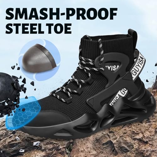 Image of Steel Toe Shoes for Men Work Safety Industrial Protective Men's Work Shoes for Construction Comfortable Lightweight Warehouse Factory