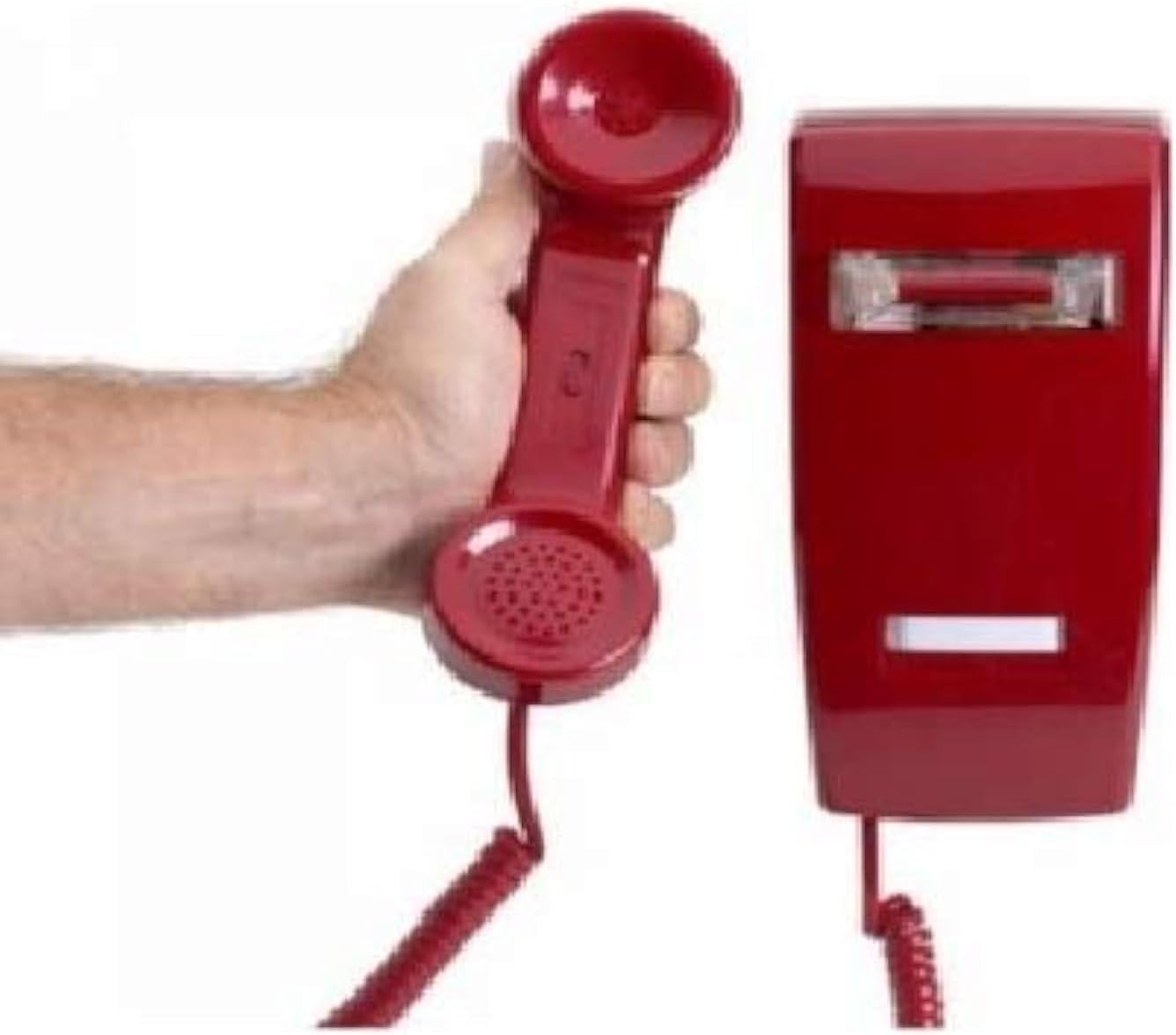 Industrial Hot Line Auto Dialer Wall Telephone (No Dialpad) - RED by HQTelecom