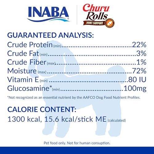 INABA Churu Rolls Joint Support for Dog, Functional Lickable Dog Treat with Taurine & Green Tea Extract, 1.26oz Each, 18 Tubes Total, Chicken with Cheese Recipe - image 3